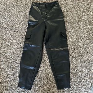 aritizia faux leather cargos